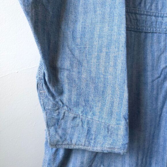 Vintage Big Mac Men's Blue Striped Denim Jacket - Picture 11 of 15